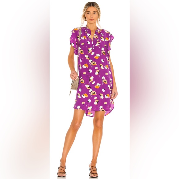 Equipment Purple and Orange Floral Dress - Picture 1 of 9